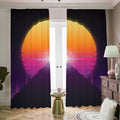 Synthwave Pyramid Print Dimout Pencil Pleat Curtains