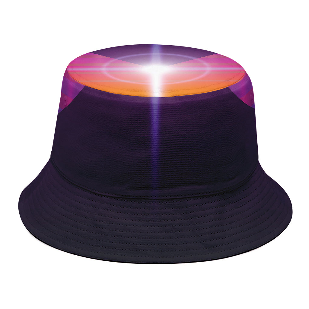 Synthwave Pyramid Print Bucket Hat