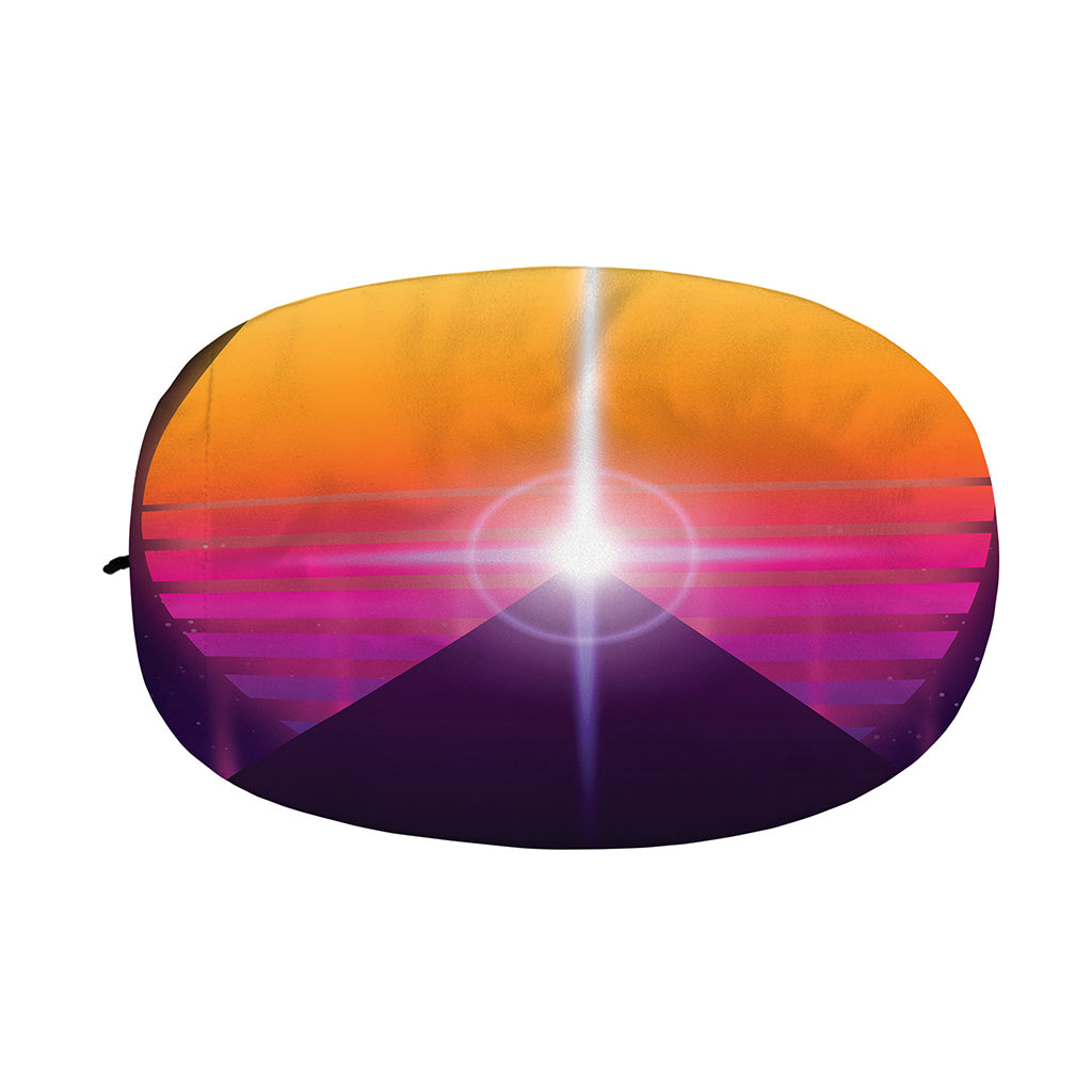 Synthwave Pyramid Print Car Side Mirror Covers