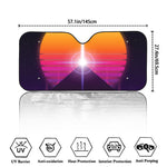 Synthwave Pyramid Print Car Windshield Sun Shade