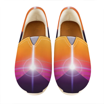 Synthwave Pyramid Print Casual Shoes