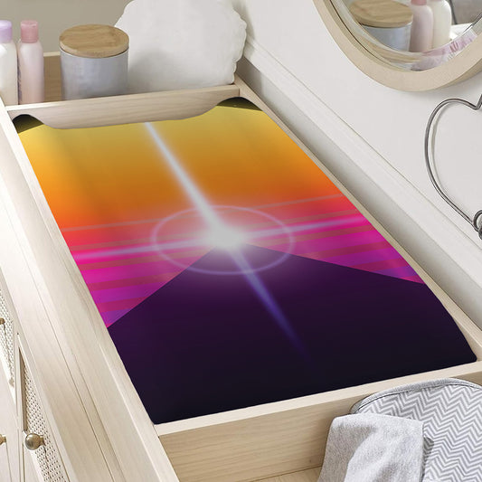 Synthwave Pyramid Print Changing Pad Cover