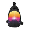 Synthwave Pyramid Print Chest Bag