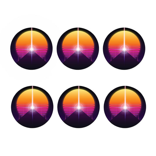 Synthwave Pyramid Print Coaster Set