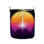 Synthwave Pyramid Print Collapsible Laundry Basket