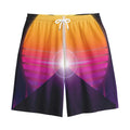 Synthwave Pyramid Print Cotton Shorts