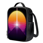 Synthwave Pyramid Print Crossbody Lunch Bag