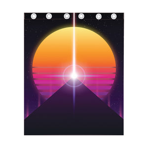 Synthwave Pyramid Print Curtain