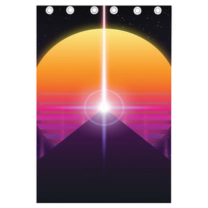 Synthwave Pyramid Print Curtain