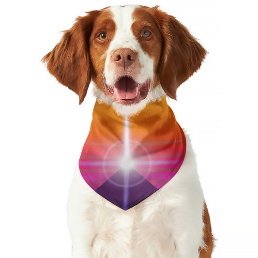 Synthwave Pyramid Print Dog Bandana