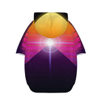 Synthwave Pyramid Print Dog Zip Up Hoodie