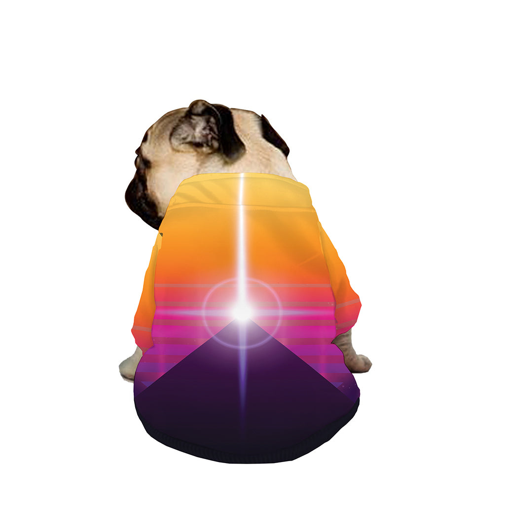 Synthwave Pyramid Print Dog Zip Up Jacket