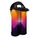 Synthwave Pyramid Print Double Neoprene Wine Tote