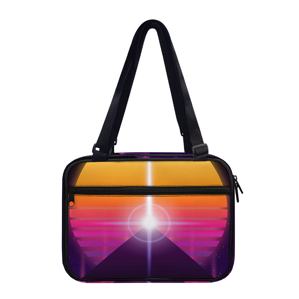 Synthwave Pyramid Print Double Strap Bible Bag