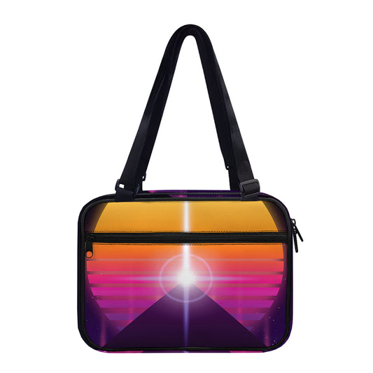 Synthwave Pyramid Print Double Strap Bible Bag