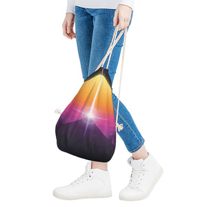 Synthwave Pyramid Print Drawstring Bag