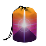 Synthwave Pyramid Print Drawstring Makeup Bag