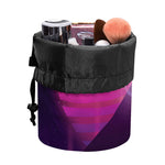 Synthwave Pyramid Print Drawstring Makeup Bag