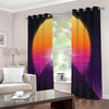 Synthwave Pyramid Print Extra Wide Grommet Curtains