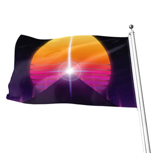 Synthwave Pyramid Print Flag