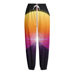 Synthwave Pyramid Print Fleece Lined Knit Pants