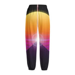 Synthwave Pyramid Print Fleece Lined Knit Pants