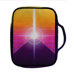 Synthwave Pyramid Print Front Pocket Bible Bag