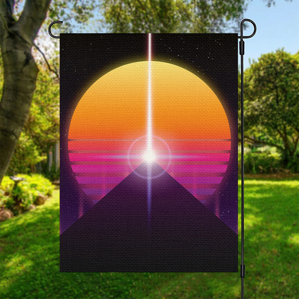 Synthwave Pyramid Print Garden Flag