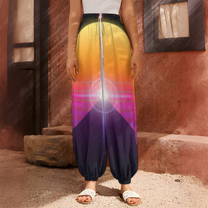 Synthwave Pyramid Print Harem Pants