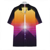 Synthwave Pyramid Print Hawaiian Shirt