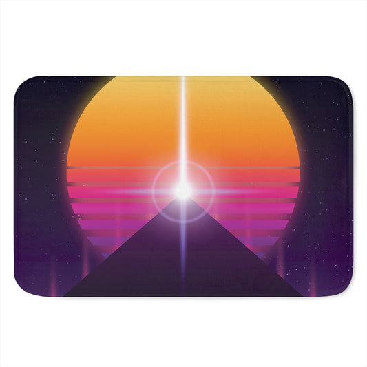 Synthwave Pyramid Print Indoor Door Mat