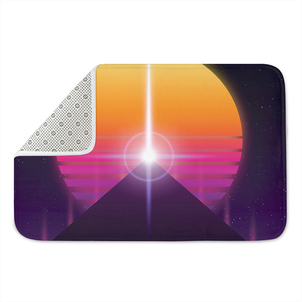 Synthwave Pyramid Print Indoor Door Mat