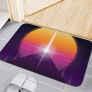 Synthwave Pyramid Print Indoor Door Mat