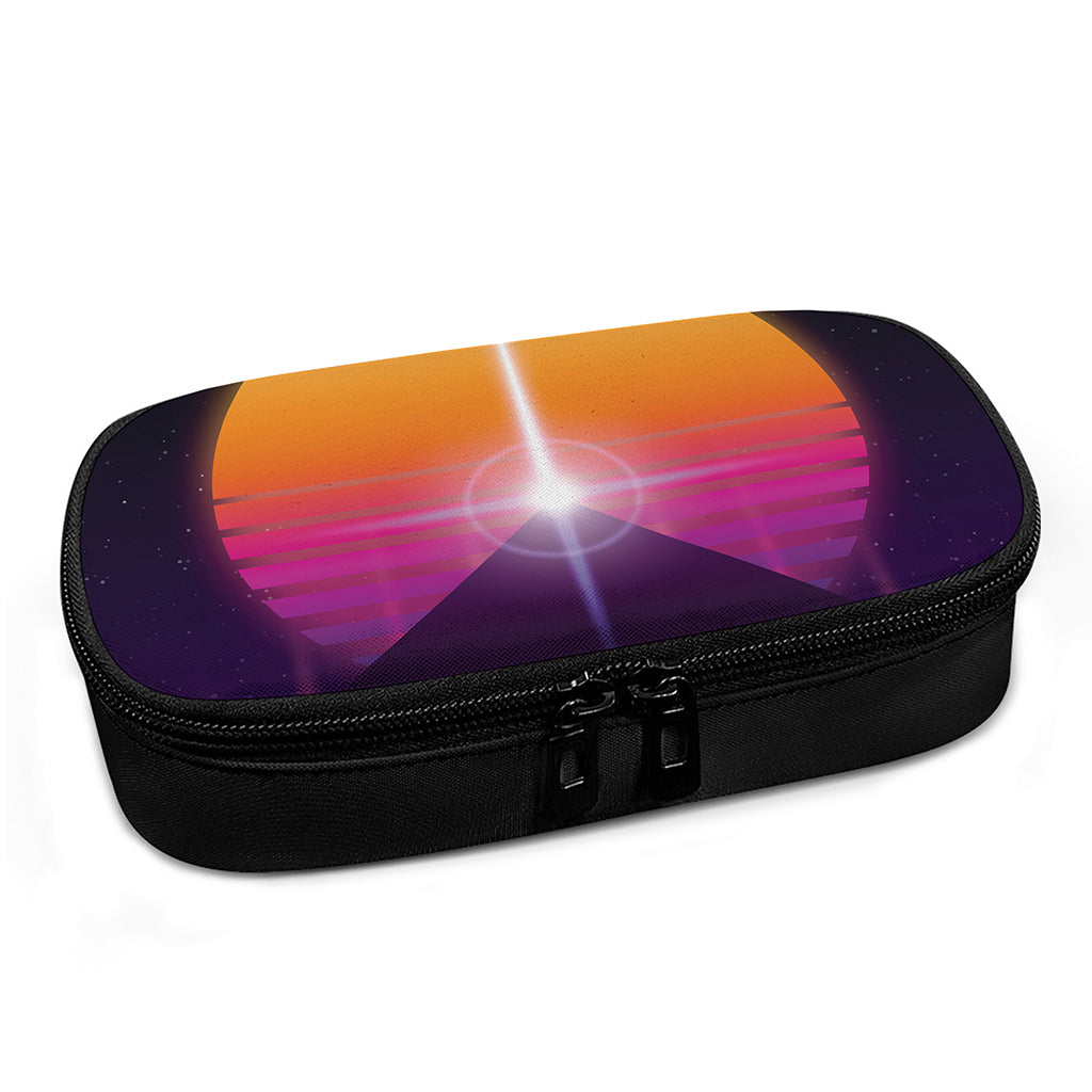 Synthwave Pyramid Print Insulin Cooler Travel Case