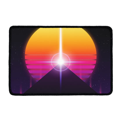 Synthwave Pyramid Print Kitchen Mat