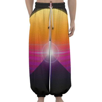 Synthwave Pyramid Print Lantern Pants