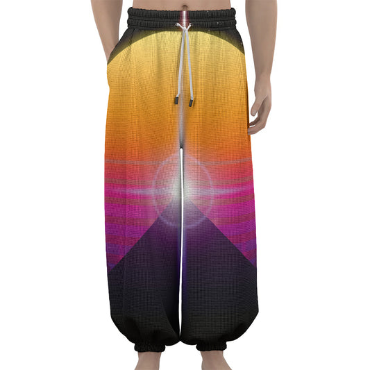 Synthwave Pyramid Print Lantern Pants