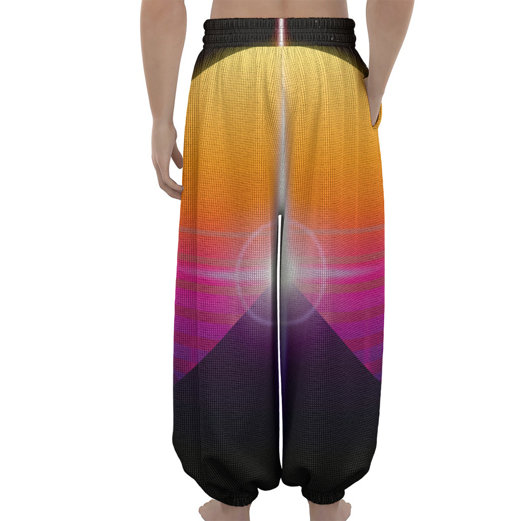 Synthwave Pyramid Print Lantern Pants