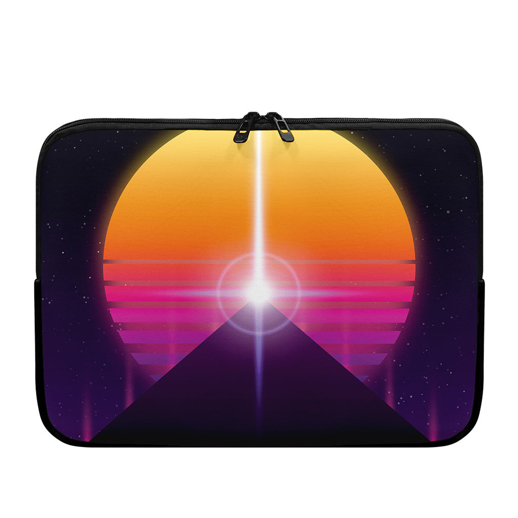 Synthwave Pyramid Print Laptop Sleeve