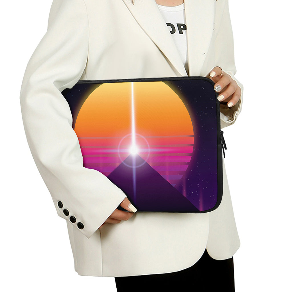 Synthwave Pyramid Print Laptop Sleeve