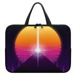 Synthwave Pyramid Print Laptop Sleeve With Handle