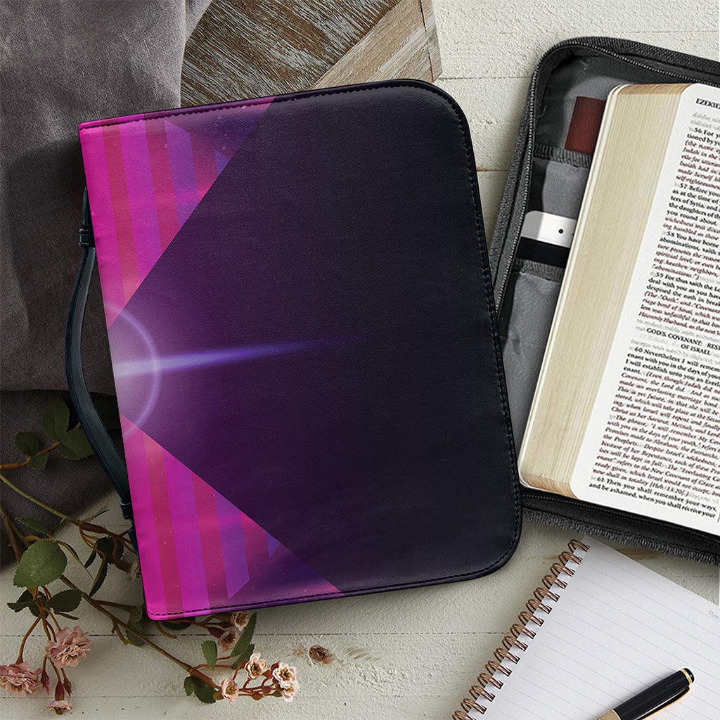 Synthwave Pyramid Print Leather Bible Cover