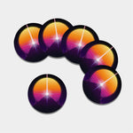 Synthwave Pyramid Print Leather Coaster Set