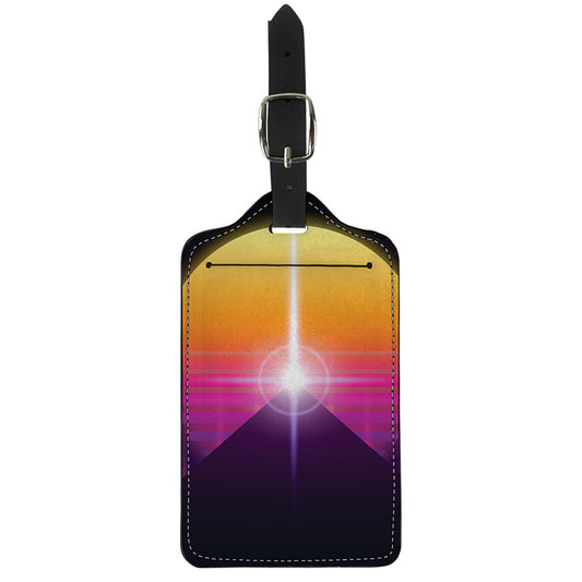 Synthwave Pyramid Print Luggage Tag