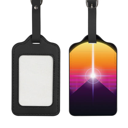 Synthwave Pyramid Print Luggage Tag