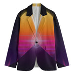 Synthwave Pyramid Print Men's Blazer