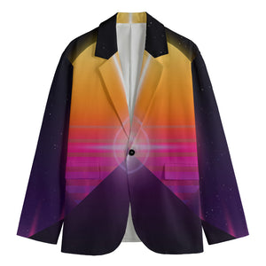 Synthwave Pyramid Print Men's Blazer