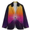 Synthwave Pyramid Print Men's Blazer