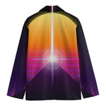 Synthwave Pyramid Print Men's Blazer