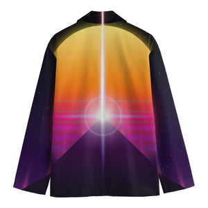 Synthwave Pyramid Print Men's Blazer